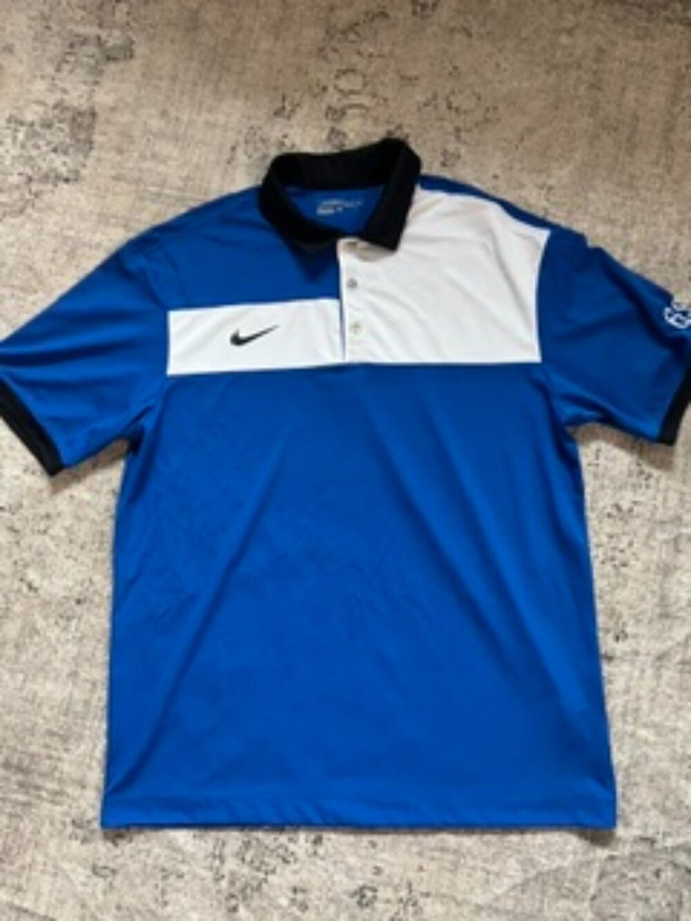 🧡3/$15 NIKE Golf Dri-Fit Blue Shirt Personalized 69 Men's L